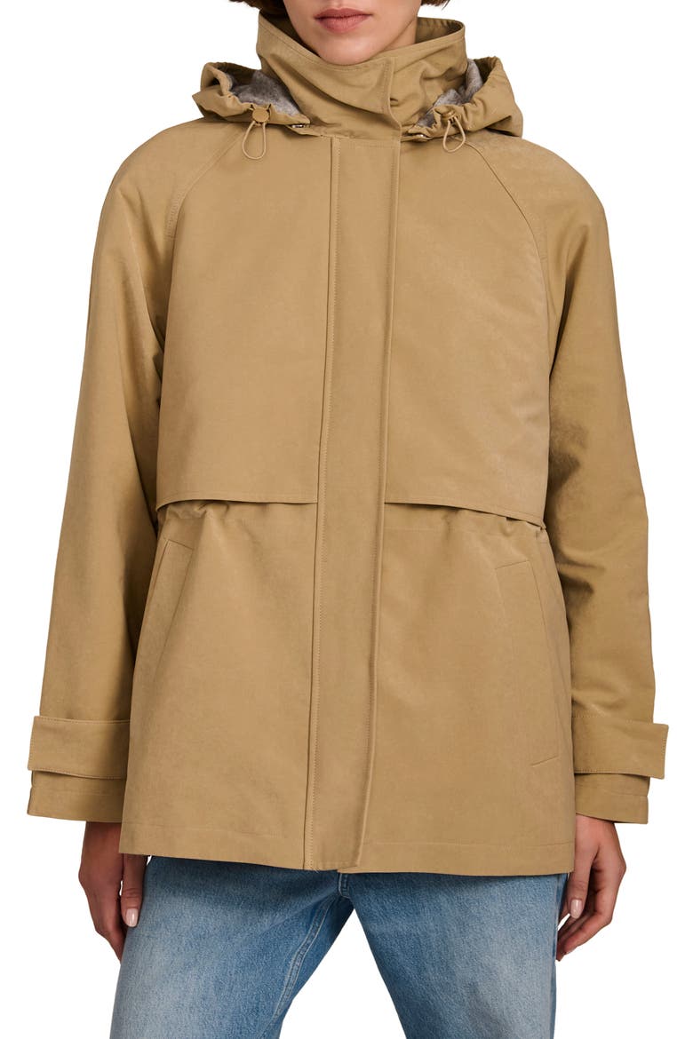 Stand Collar Raincoat, Main, color, KHAKI
