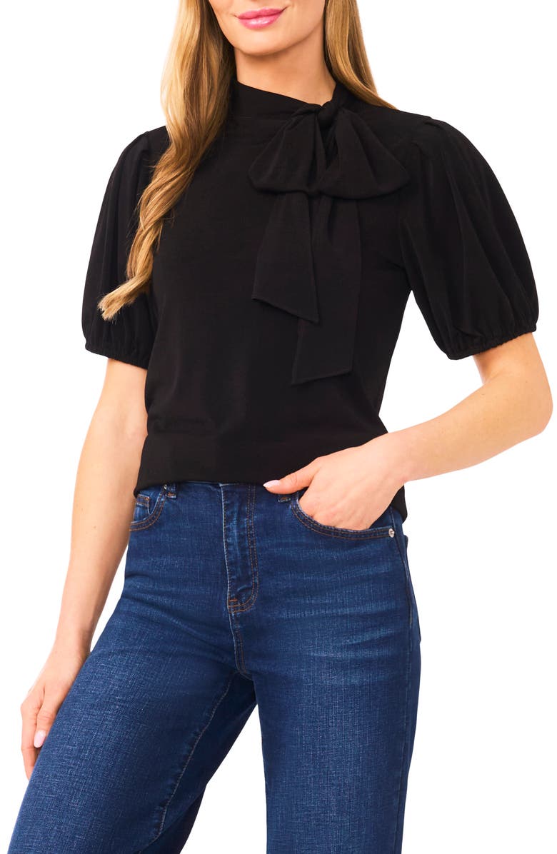 CeCe Tie Neck Knit Top, Main, color, 
