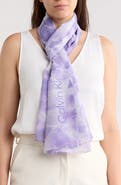 Calvin Klein Faded Floral Chiffon Scarf