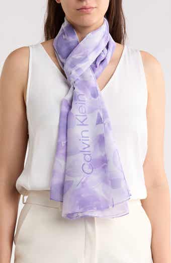 Faded Floral Chiffon Scarf