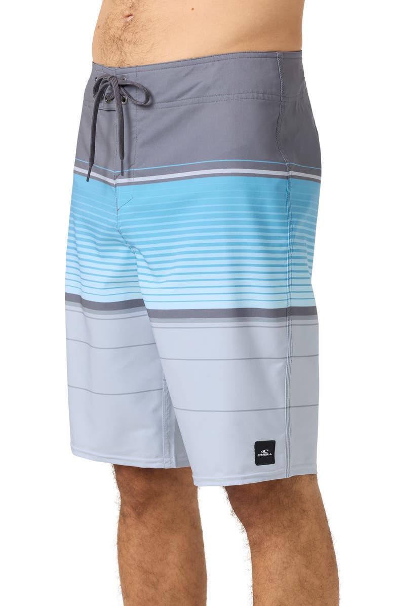 O'Neill Lennox Stripe Board Shorts, Alternate, color, Grey