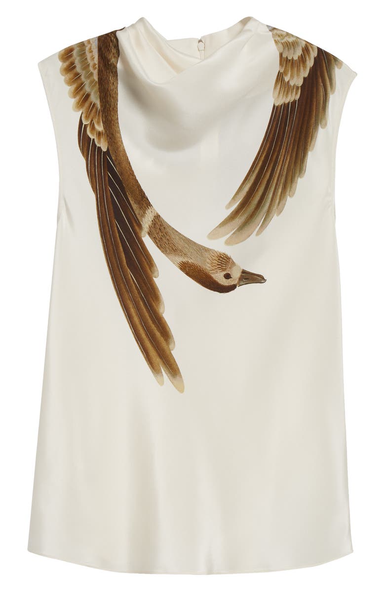 Altuzarra Arlie Silk Top, Alternate, color, Ivory Goose