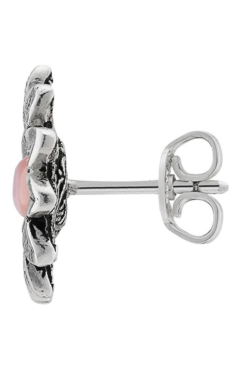 Mismatched Double-G & Flower Stud Earrings, Alternate, color, SILVER