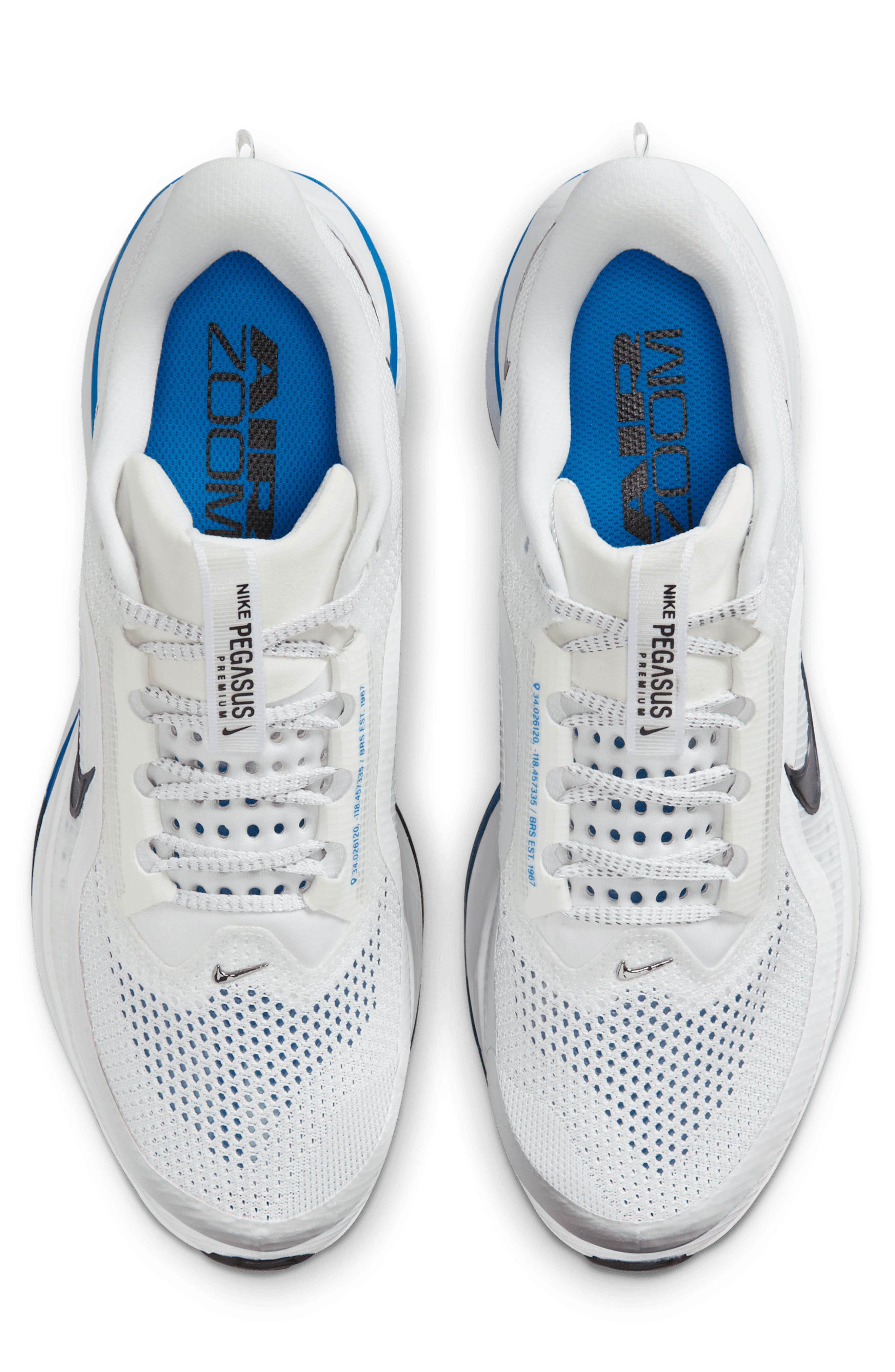 Nike Air Zoom Pegasus Premium Running Shoe, Alternate, color, White/ Photo Blue/ Black