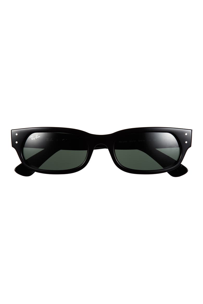 54mm Irregular Sunglasses, Main, color, BLACK / GREEN