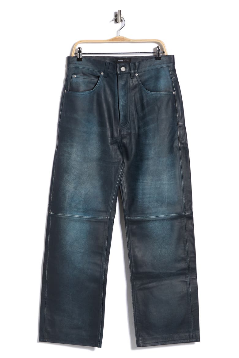 Leather Baggy Pants, Alternate, color, BLUE