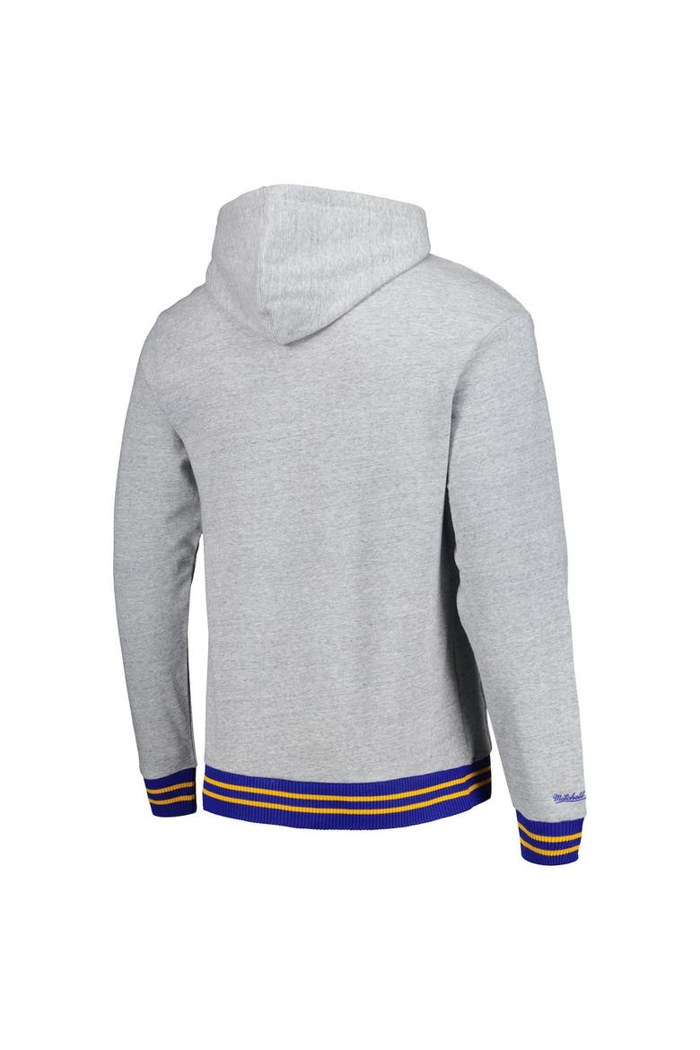 Men's Mitchell & Ness  Heather Gray St. Louis Blues Classic French Terry Pullover Hoodie, Alternate, color, Heather Gray