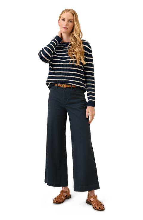Organic Cotton Stretch Twill Wide Leg Pant