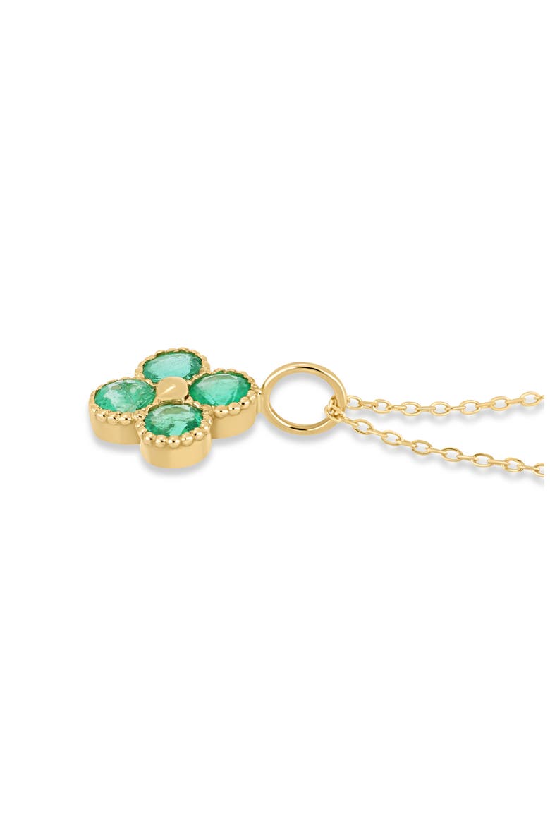 18K Gold El Mar Gemstone Clover Pendant Necklace, Alternate, color, 18K YELLOW GOLD /EMERALD
