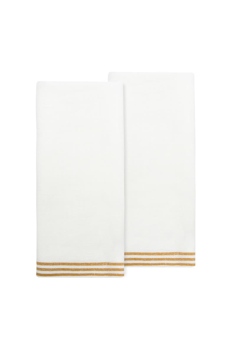 Alsace Tea Towels - Set of 2, Main, color, White, Mustard 20" x 30"