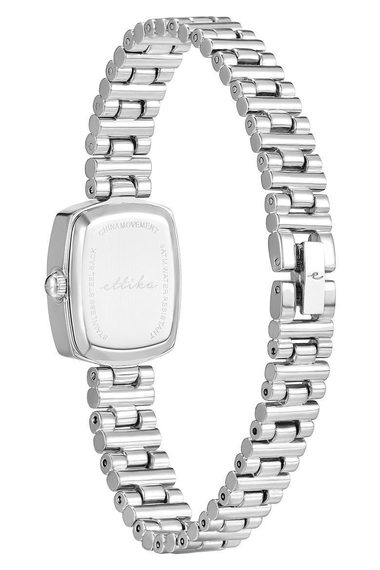 Square Dial Bracelet Watch, 20mm x 23mm, Alternate, color, BONE AND SILVER