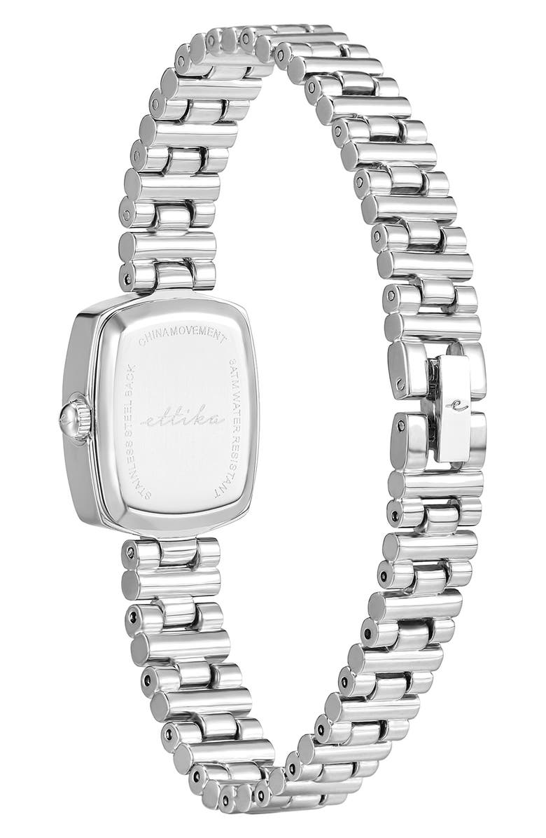 Ettika Square Dial Bracelet Watch, 20mm x 23mm, Alternate, color, Bone And Silver