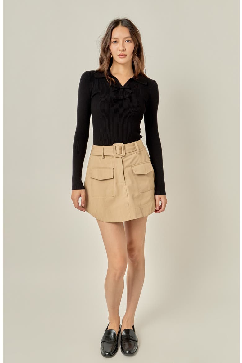 Trench Miniskirt, Alternate, color, BEIGE