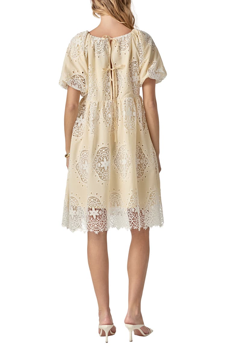 Eyelet Babydoll Dress, Alternate, color, BUTTER YELLOW