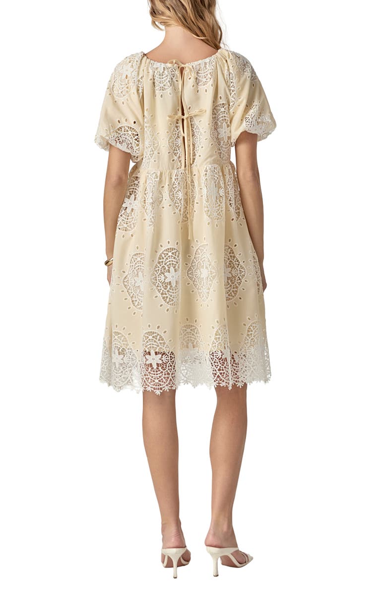 English Factory Eyelet Babydoll Dress, Alternate, color, Butter Yellow