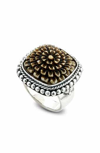 Carved Brown Bone Ring