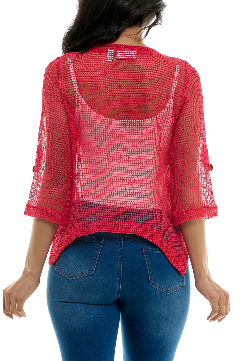 Open Knit Bolero Cardigan, Alternate, color, CHERRY