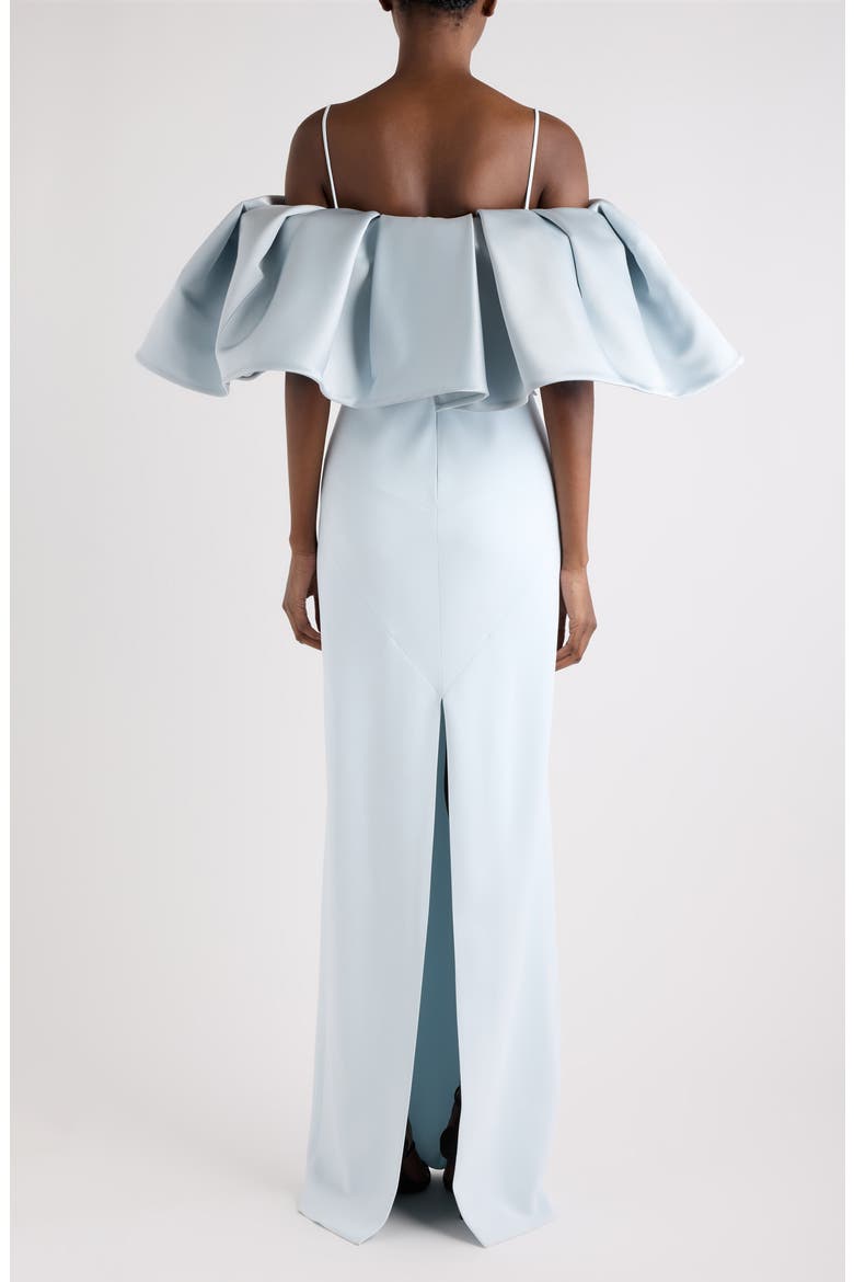 Off the Shoulder Column Gown, Alternate, color, ICE BLUE