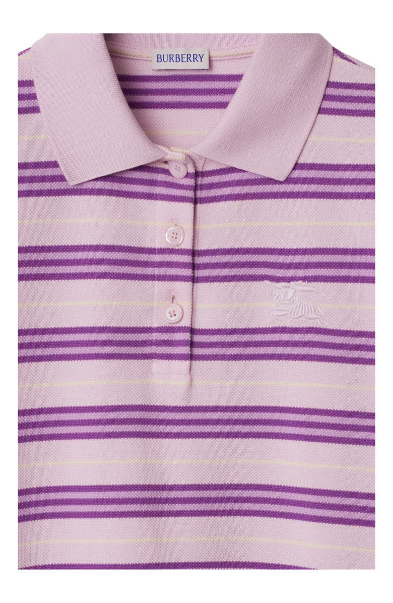 Burberry Striped Cotton Polo Shirt, Alternate, color, Haze