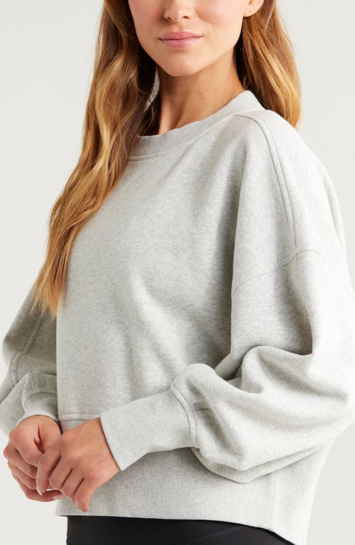 Zella Cloud Fleece Relaxed Sweatshirt In Grey Light Heather