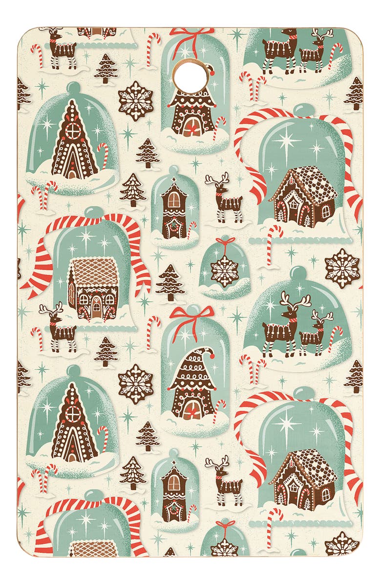 Deny Designs Gingerbread Village Cutting Board, Main, color, 