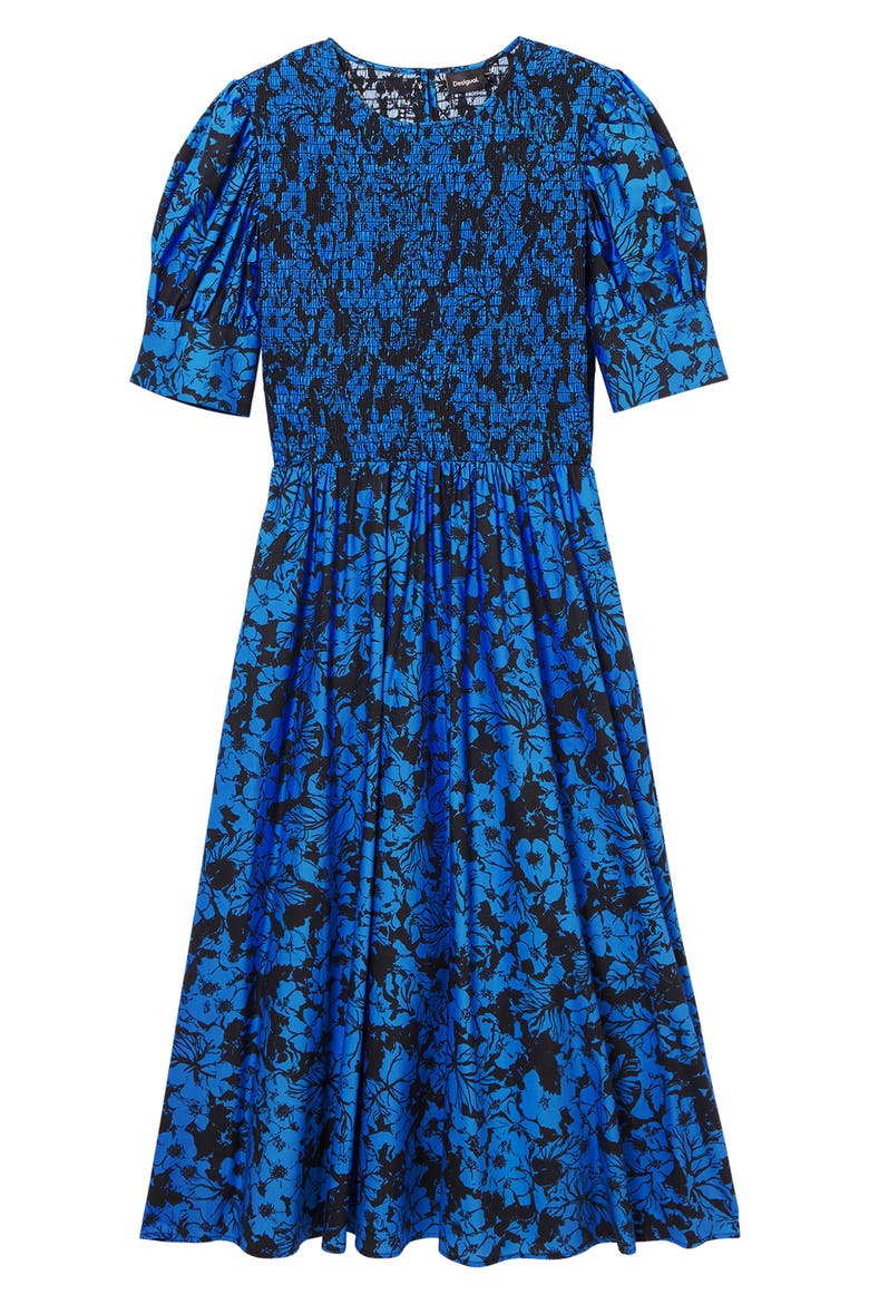 San Diego Puff Sleeve Fit & Flare Dress, Alternate, color, BLUE