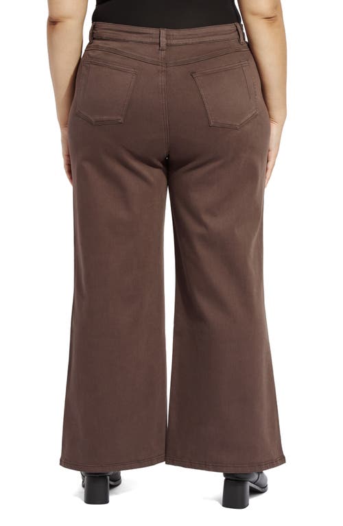 Lyssé Lysse Iris Flat Front Wide Leg Jeans In Brown