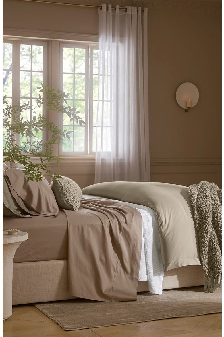 Signature Hemmed Sheet Set, Alternate, color, WALNUT