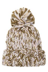 Vince Camuto Chunky Metallic Pom Knit Beanie