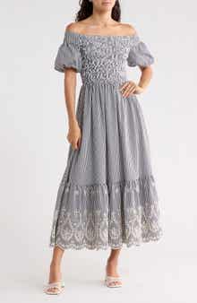 FLYING TOMATO Striped Midi Dress