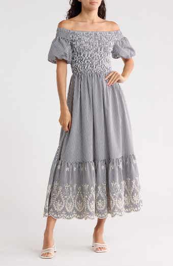 FLYING TOMATO Striped Midi Dress