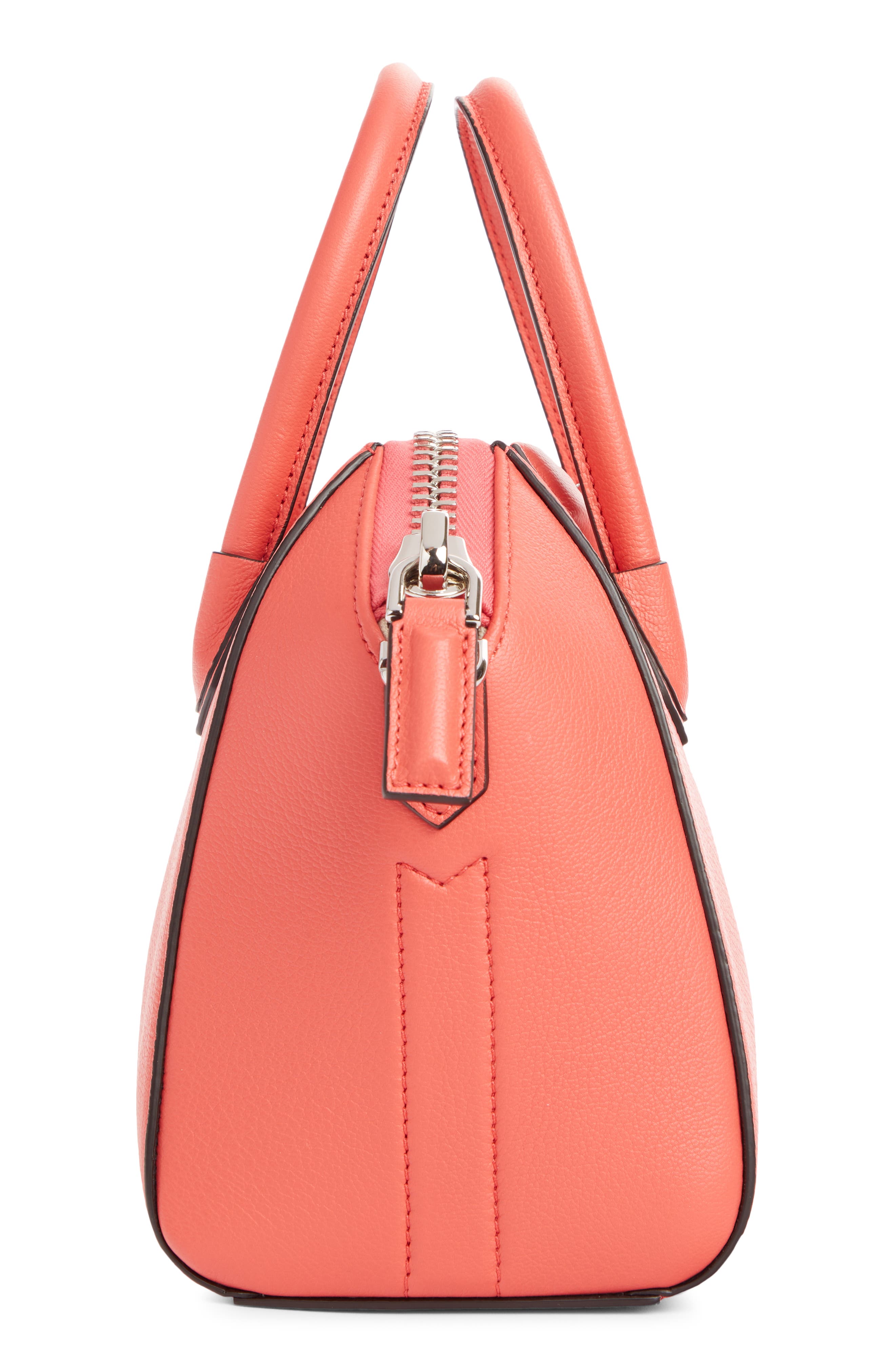 Mini Antigona Sugar Leather Satchel, Alternate, color, CORAL