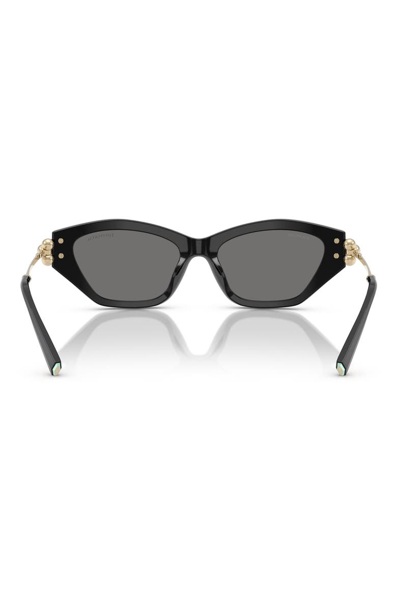 53mm Polarized Cat Eye Sunglasses, Alternate, color, BLACK / DARK GREY POLAR