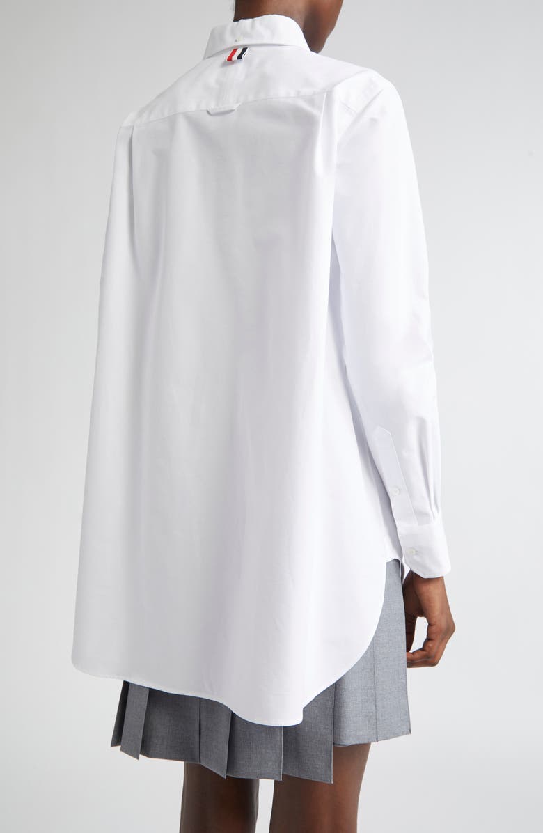 Thom Browne Bow Tie Cotton Oxford Shirt, Alternate, color,