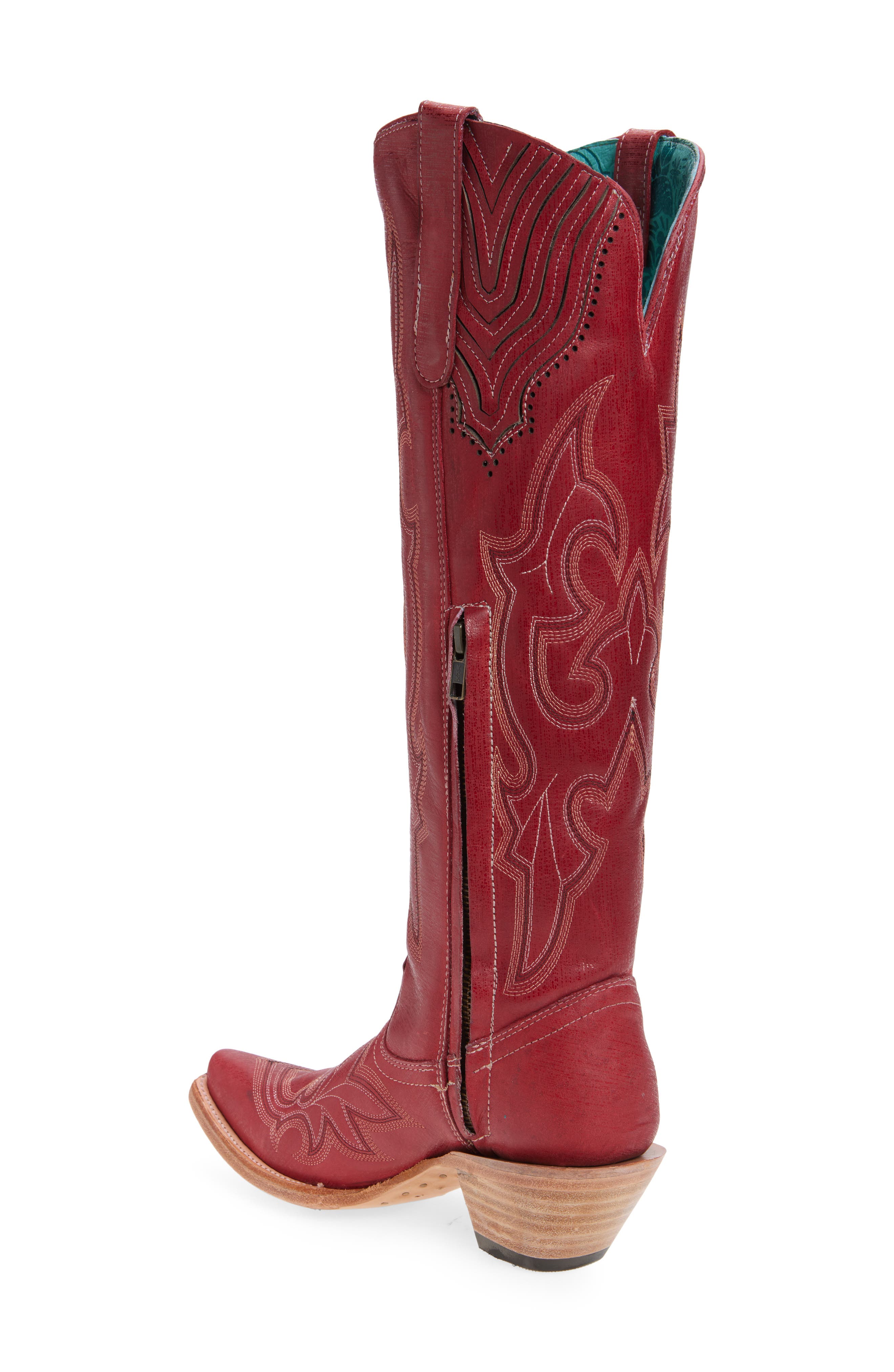 CORRAL Knee High Western Boot, Alternate, color, Red