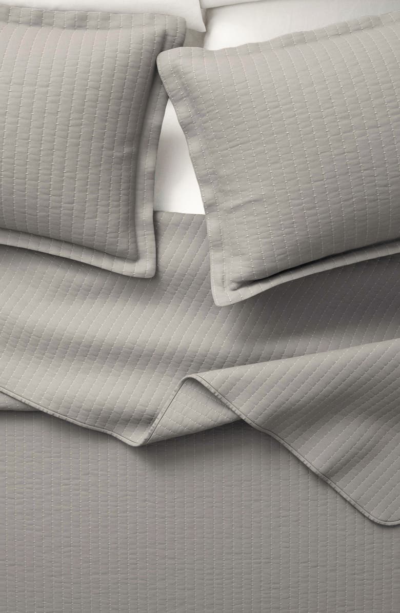 Woven & Weft Channel Stitch Quilt Set, Alternate, color, Light Gray