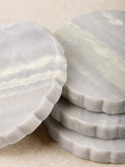 Gauri Kohli Sierra Green Onyx Coasters, Set Of 4 In Green