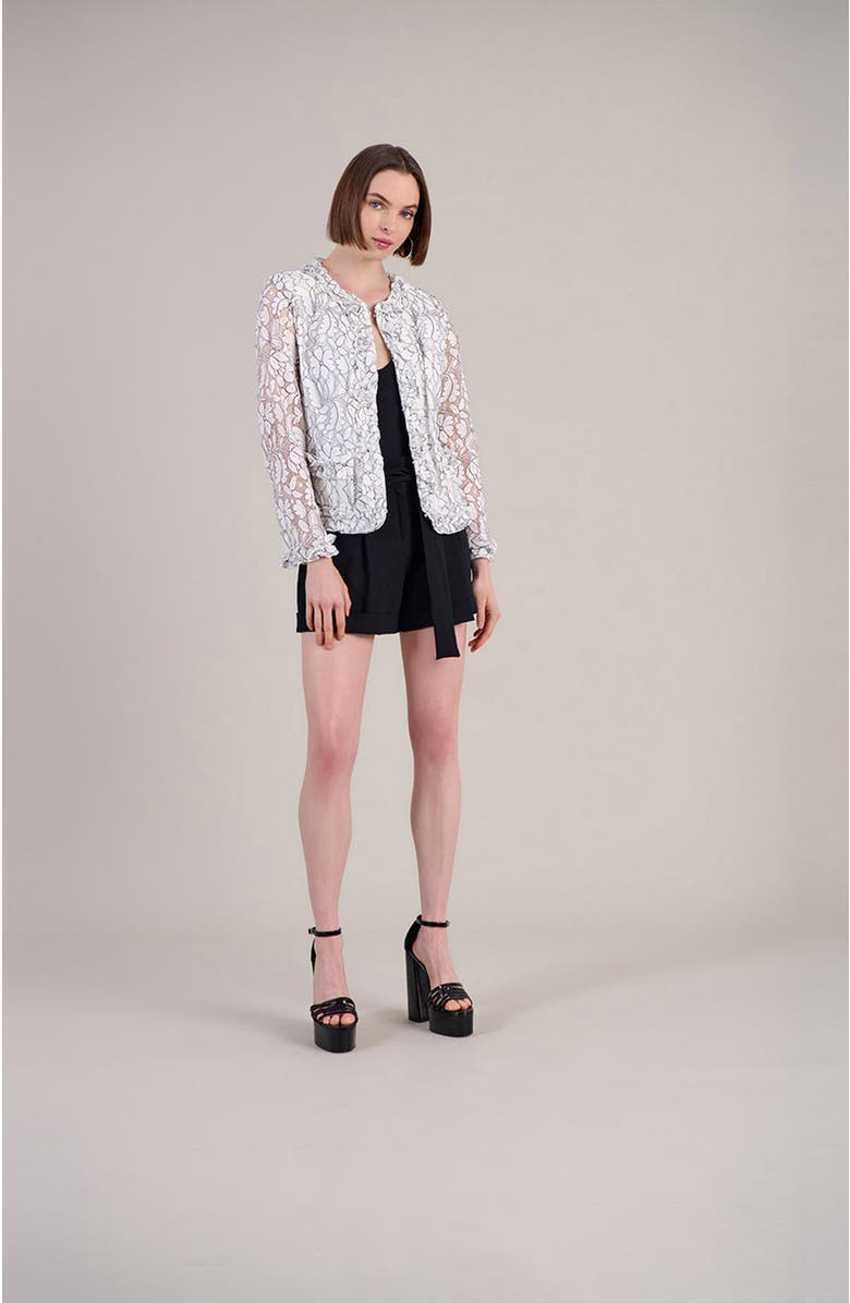 Anne Fontaine Women's  Giana White And Black Sheer Top, Alternate, color, Black/White