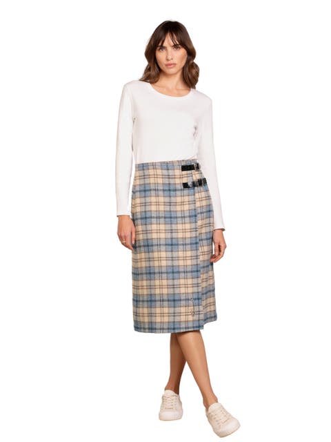 Plaid Wool Maxi Skirt Women 4680