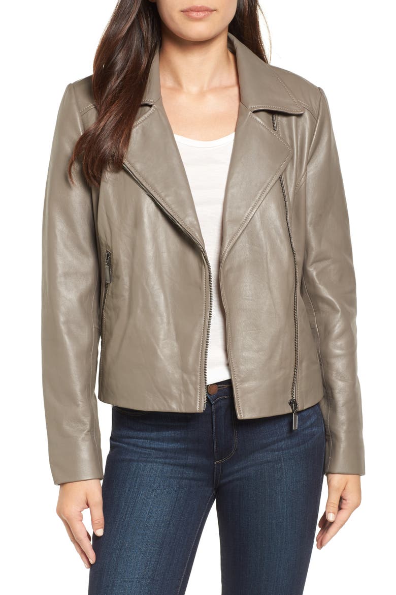 LEATHER COAT, Main, color, PALE GREY