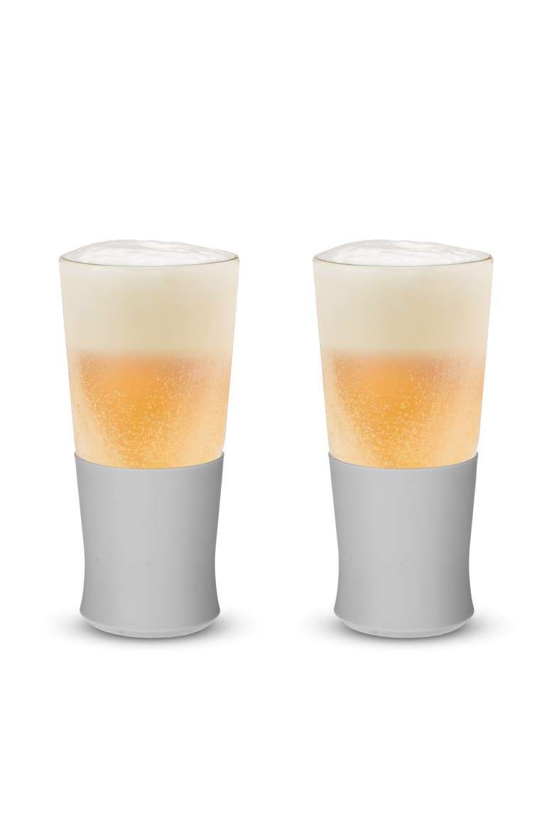Glass FREEZE Beer Cooling Cup Set of 2, Main, color, Gray
