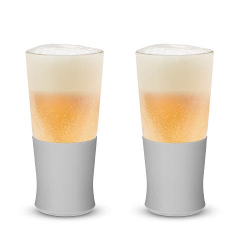Glass FREEZE Beer Cooling Cup Set of 2