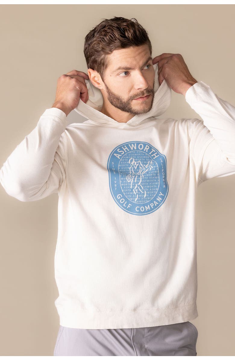 ASHWORTH GOLF Golfman Badge Hoodie, Main, color, Natural