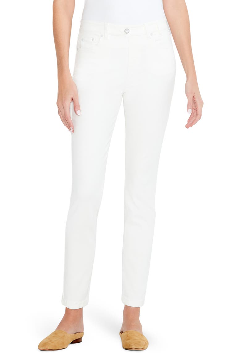 High Waist Slim Leg Ankle Jeans, Main, color, PAPER WHITE