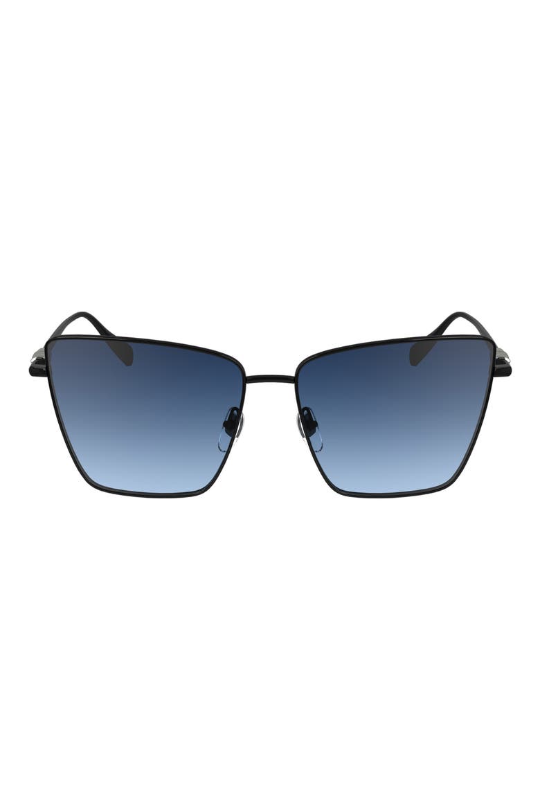 55mm Gradient Square Sunglasses, Main, color, BLACK