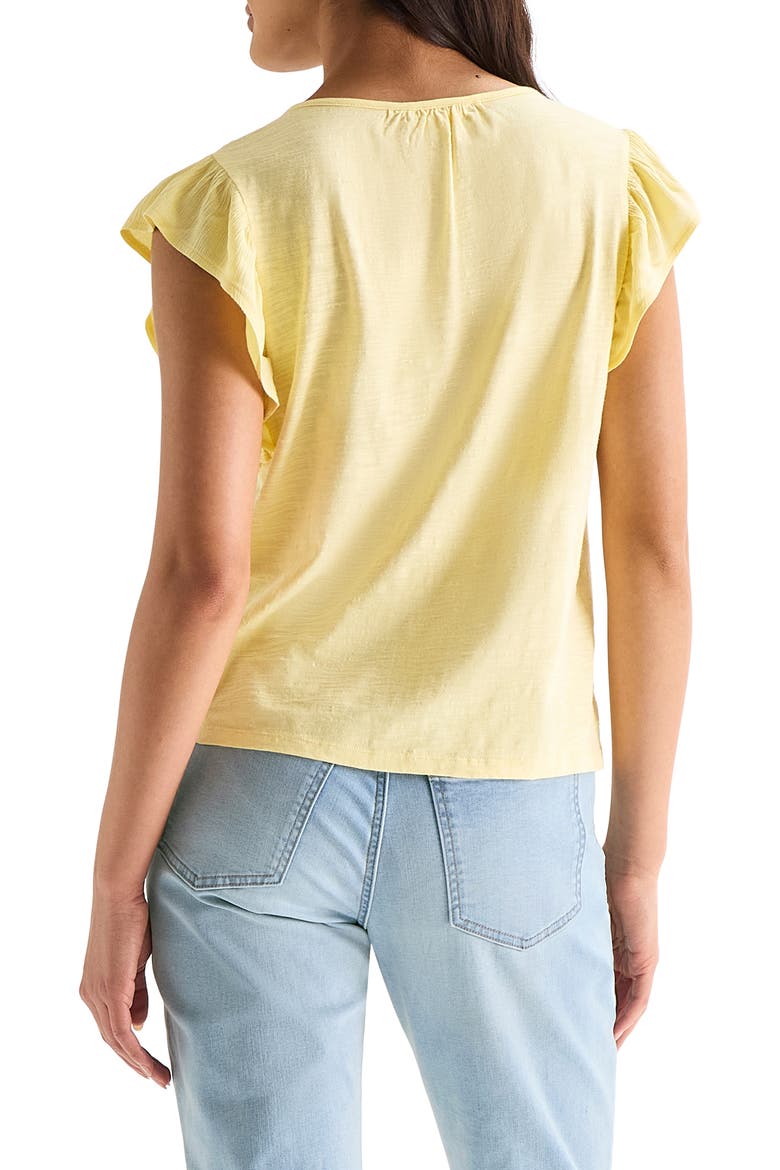 Split Neck Cotton Top, Alternate, color, SUNLIGHT