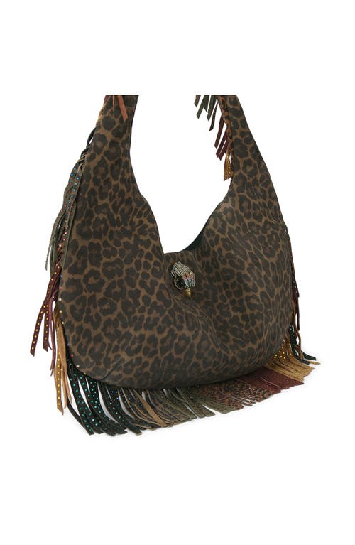 Kurt Geiger London Shoreditch Fringe Hobo Bag In Brown