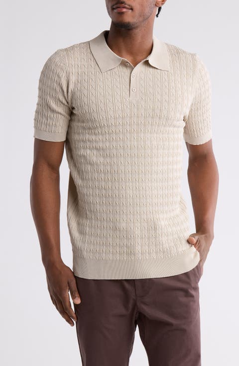 Textured Sweater Knit Polo