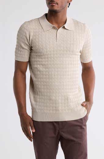 Textured Sweater Knit Polo