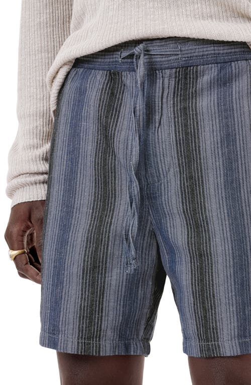 John Varvatos David Drawstring Shorts In Demin Heather
